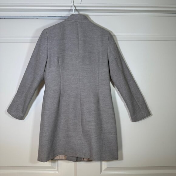 Banana Republic Inverted Collar Light Heather Grey Coat Small Petite - Picture 3 of 12